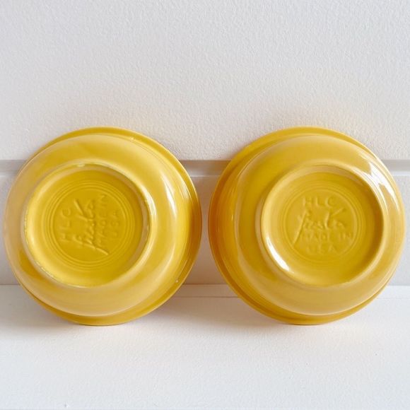 Fiesta Set of 5 1/2” Original Yellow Glaze Fruit Bowls In Retired 1936-1969 - Picture 2 of 10